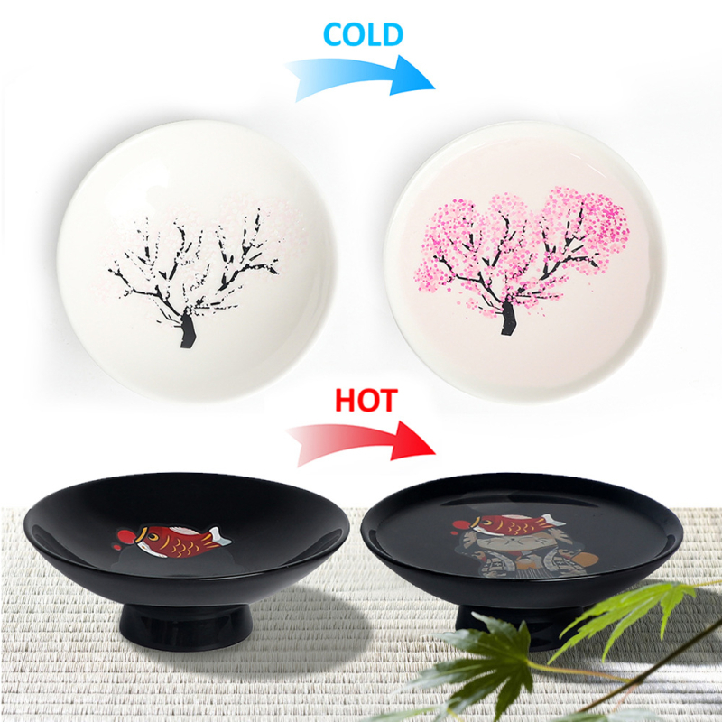 Cupe ceramice japoneze, personalizate, care își schimbă culoarea la frig și căldură — pahare mici pentru băuturi spirtoase (1–100 ml)