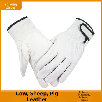 Mănuși din piele de oaie pentru sudură și grădinărit – mănuși de protecție, reutilizabile, cu suport pentru palmă, mărimi M/L/XL, lungime 23,5 cm