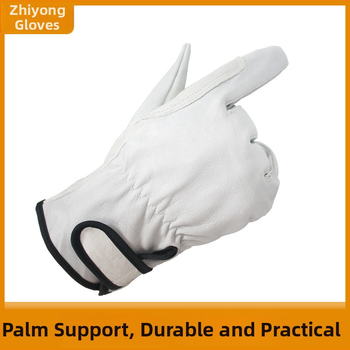 Mănuși din piele de oaie pentru sudură și grădinărit – mănuși de protecție, reutilizabile, cu suport pentru palmă, mărimi M/L/XL, lungime 23,5 cm
