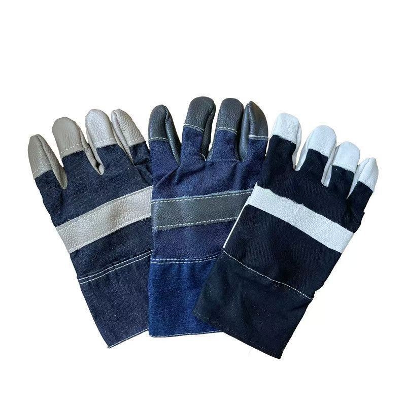 Kratke rukavice za zavarivanje od kože teladi, dvostruki sloj, za zavarivanje argonskim lukom, denim podstava s baršunom i pamukom