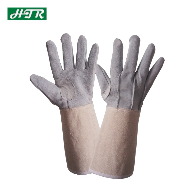 HTR 0214B Dvoslojne kožne rukavice za zavarivanje, 35 cm