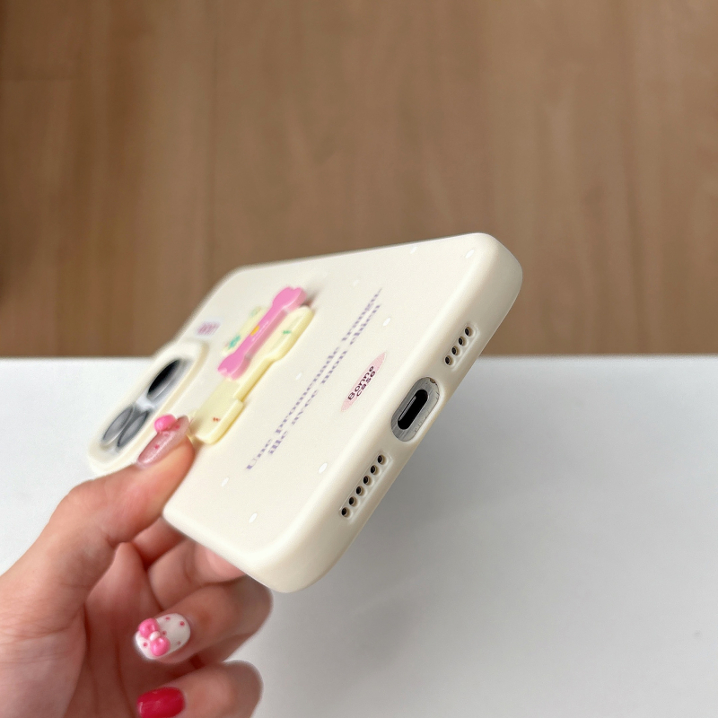 Husă din silicon pentru iPhone, cu design de câine cartoon în buline, protecție anti-cădere, acoperire completă, lucrată manual, stil creativ
