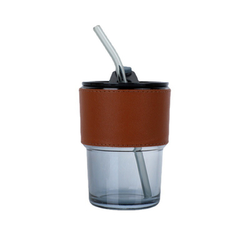 Husă pentru ceașcă de cafea cu textură de bambus, piele PU, izolație, logo personalizat