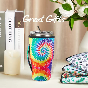 Set de huse textile cu izolație pentru pahare: cafea, ceai cu lapte și doze de băuturi răcoritoare