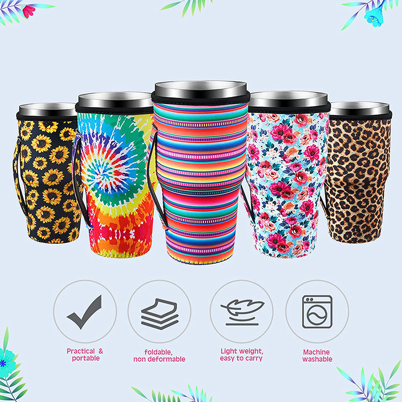 Set de huse textile cu izolație pentru pahare: cafea, ceai cu lapte și doze de băuturi răcoritoare