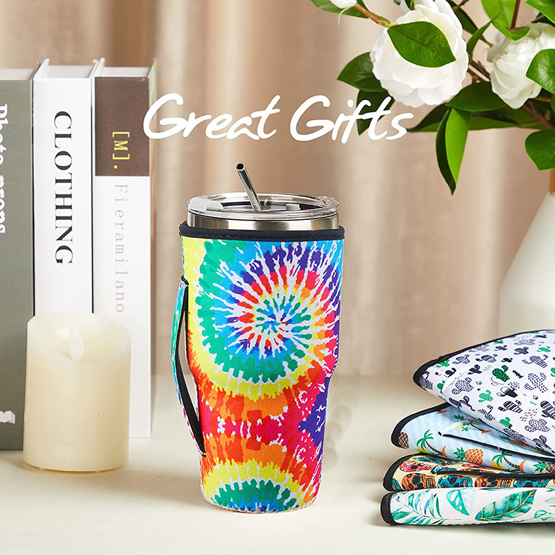 Set de huse textile cu izolație pentru pahare: cafea, ceai cu lapte și doze de băuturi răcoritoare