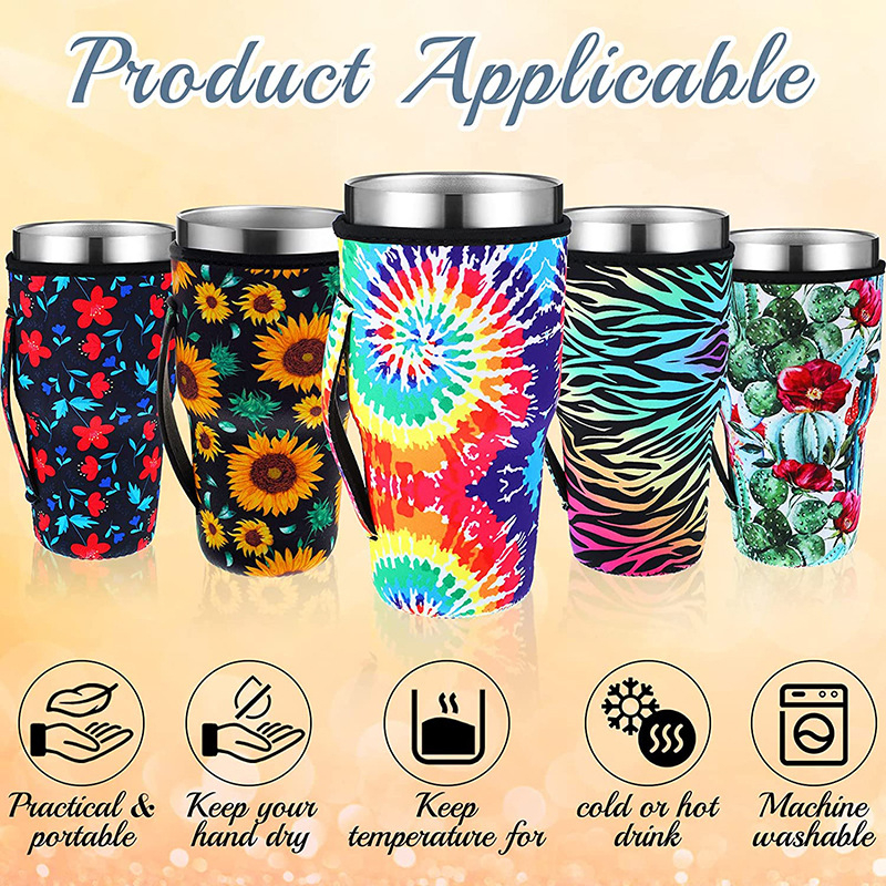 Set de huse textile cu izolație pentru pahare: cafea, ceai cu lapte și doze de băuturi răcoritoare