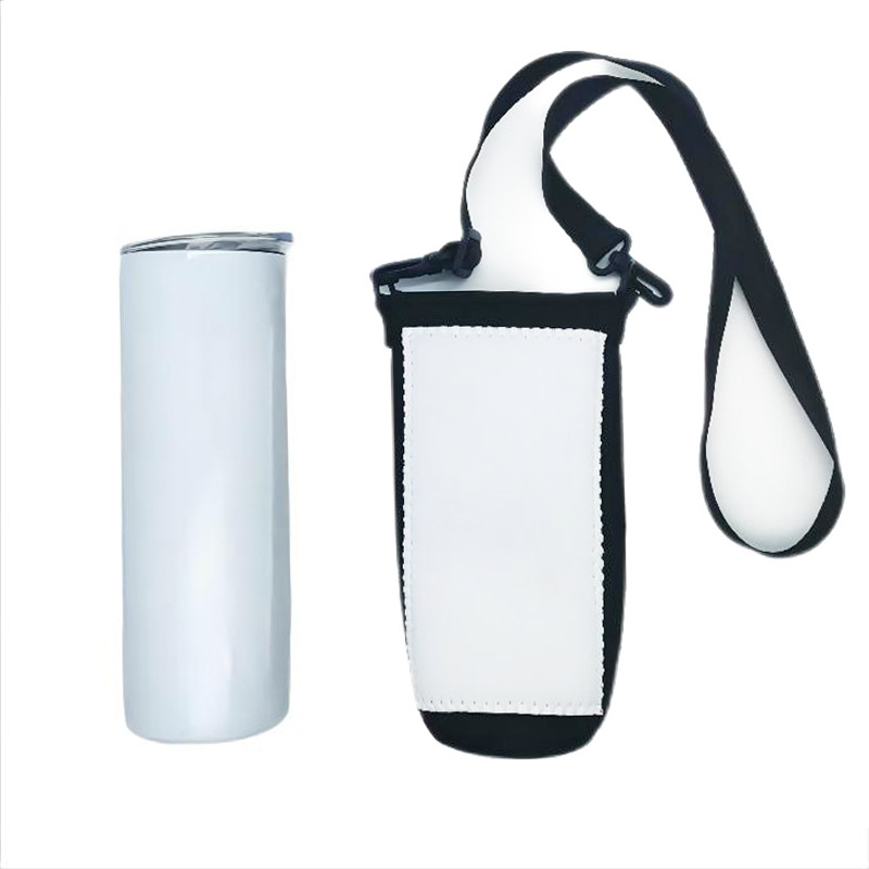 Husă pentru cană cu transfer termic, 20 oz, spațiu gol pentru imprimare DIY, sublimare cu bretea, stil modern minimalist