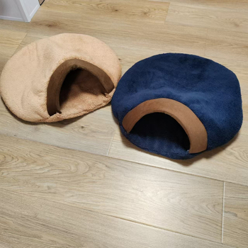 Jesensko-zimsko gnijezdo za mačke od mekanog flanel, tunel u stilu hamburgera za male kućne ljubimce