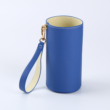 Manșon din piele PU cu bretea crossbody, husă portabilă pentru cafea și băuturi