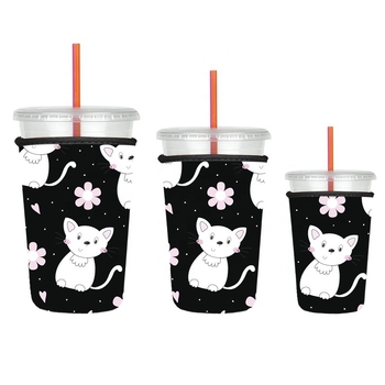 Manșon din neopren pentru pahar cu bază pentru cafea rece, manșon pentru corn înghețat ținut în mână, husă pentru pahar cu bază, model personalizabil