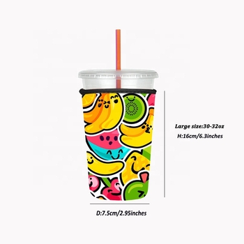 Manșon din neopren pentru pahar cu bază pentru cafea rece, manșon pentru corn înghețat ținut în mână, husă pentru pahar cu bază, model personalizabil