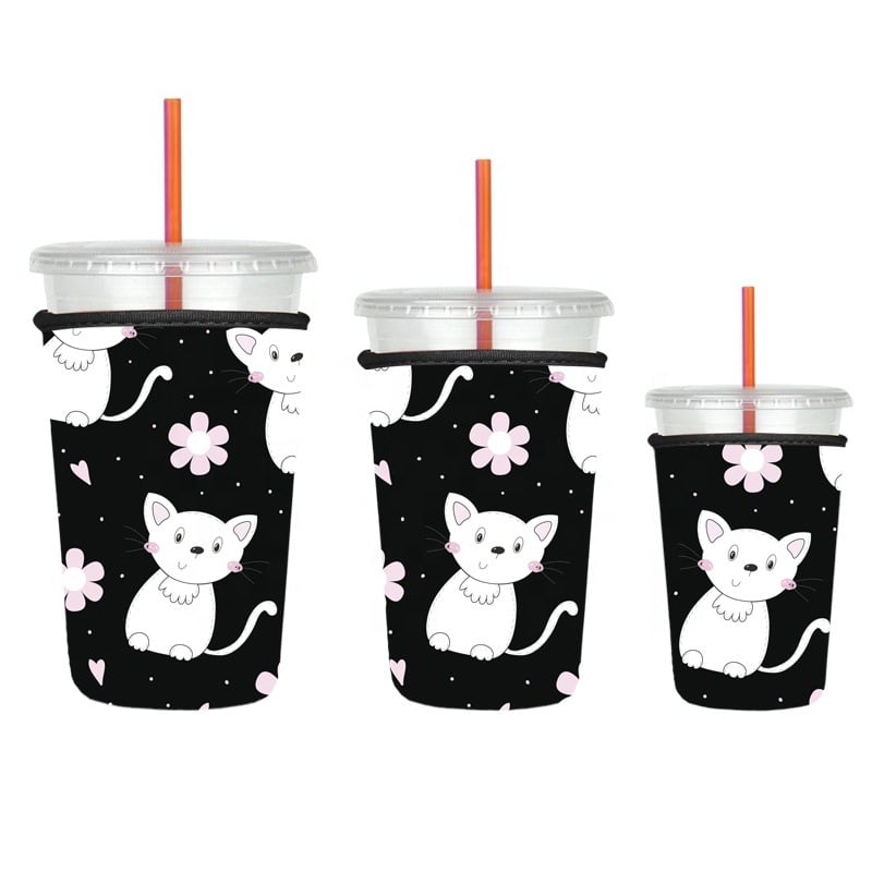 Manșon din neopren pentru pahar cu bază pentru cafea rece, manșon pentru corn înghețat ținut în mână, husă pentru pahar cu bază, model personalizabil