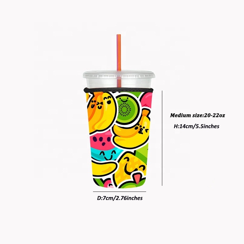 Manșon din neopren pentru pahar cu bază pentru cafea rece, manșon pentru corn înghețat ținut în mână, husă pentru pahar cu bază, model personalizabil