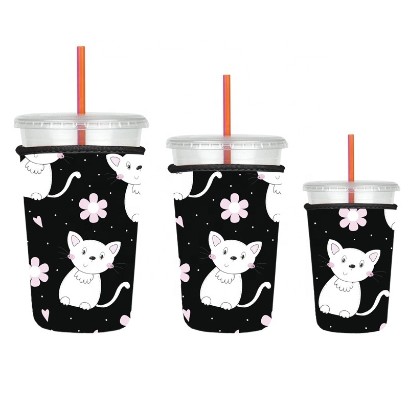 Manșon din neopren pentru pahar cu bază pentru cafea rece, manșon pentru corn înghețat ținut în mână, husă pentru pahar cu bază, model personalizabil