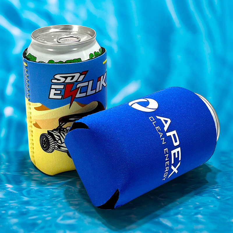 Manșon 12oz pentru doze și sticle de bere, din RPET reciclat, cu spumă, design subțire, cu bază