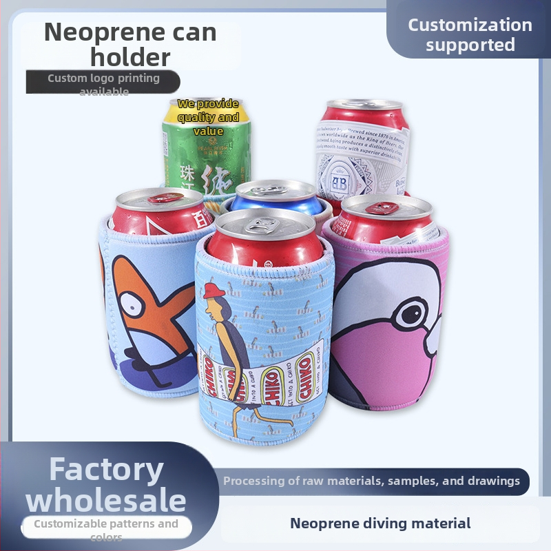 Set husă izolatoare pentru pahar de bere de 330 ml, exterior textil și izolație SBR