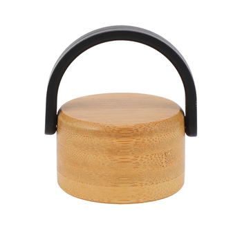 Pahar rotund din sticlă cu capac din lemn și mâner, portabil, capac personalizabil