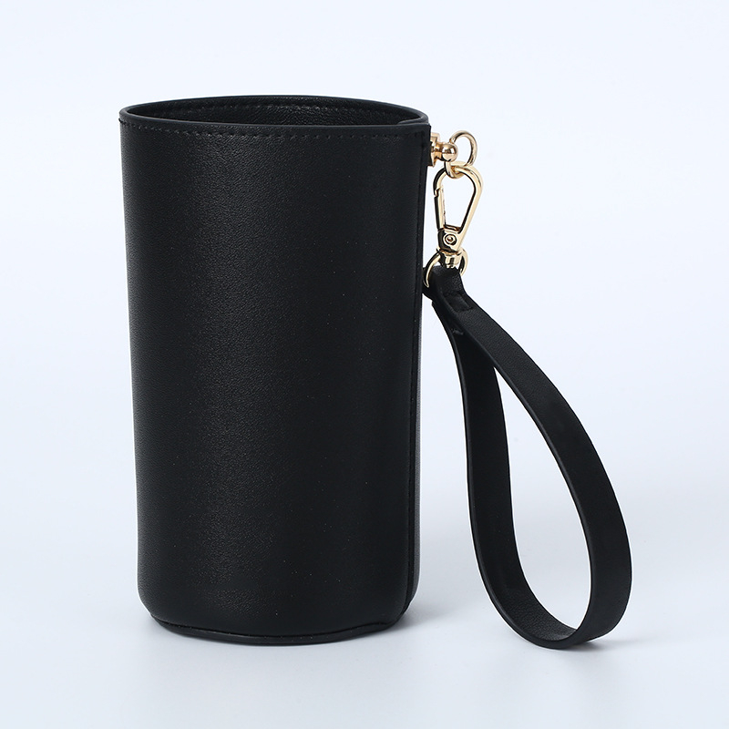 Husă din piele PU pentru pahar cu curea crossbody – husă de protecție portabilă pentru ceai cu lapte și cafea