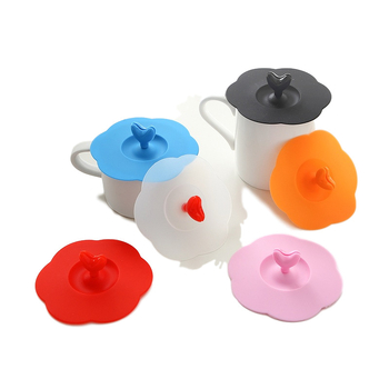 Capac rotund din silicon pentru pahar din sticlă, etanș, pentru ceai și apă, design desen animat