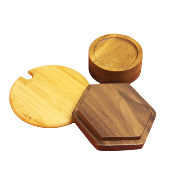 Set de capace din lemn pentru borcane, cești, sticle ceramice și cupe pentru lumânări