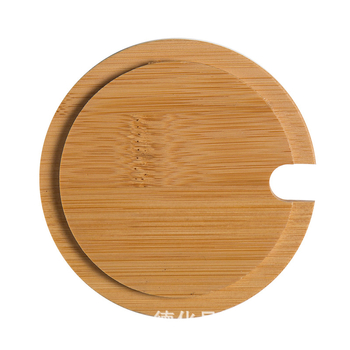 Capac rotund din lemn și bambus pentru cănile din ceramică sau sticlă