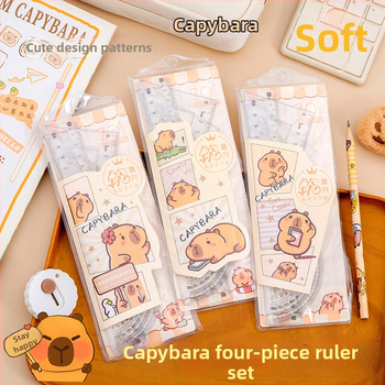 Kapibara fleksibilni set ravnala, 20 cm, 4 komada – za crtanje i mjerenje