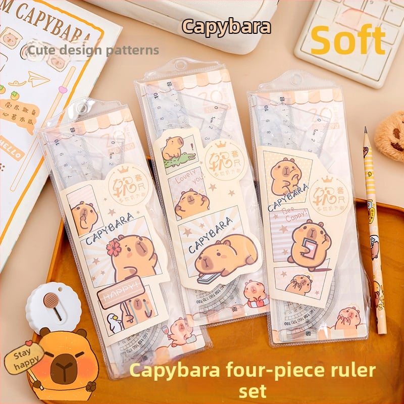 Kapibara fleksibilni set ravnala, 20 cm, 4 komada – za crtanje i mjerenje