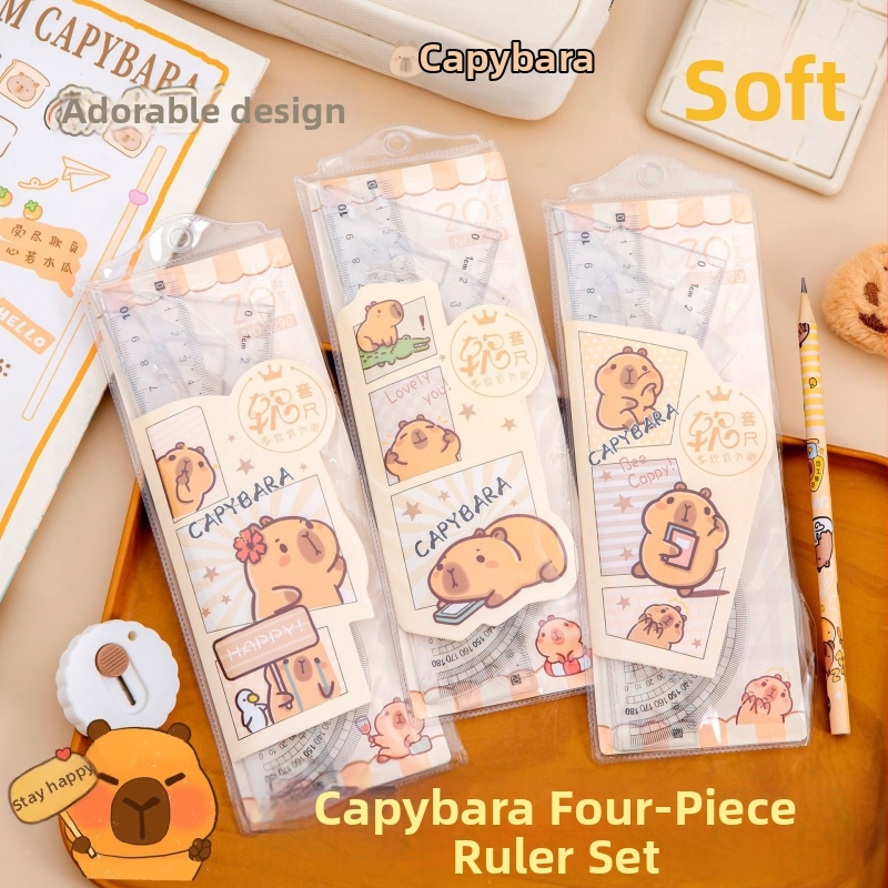 Kapibara fleksibilni set ravnala, 20 cm, 4 komada – za crtanje i mjerenje