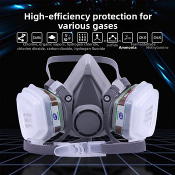 Gas maska s kemijskom i prašnom zaštitom, respirator za prskanje boje, zaštita od dima i neugodnih mirisa