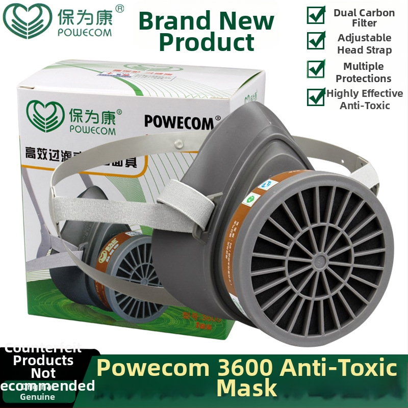 Baowei Kang 3600 maska za plin s aktivnim ugljem za sprejeve boja, kemikalije i pesticidi