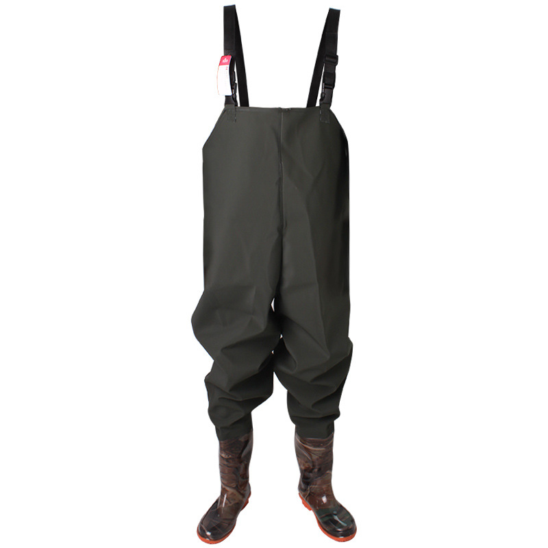 K002 Jednodelni PVC vodootporni waders, poluduga dužine, debeli PVC materijal, za ribolov i kišu