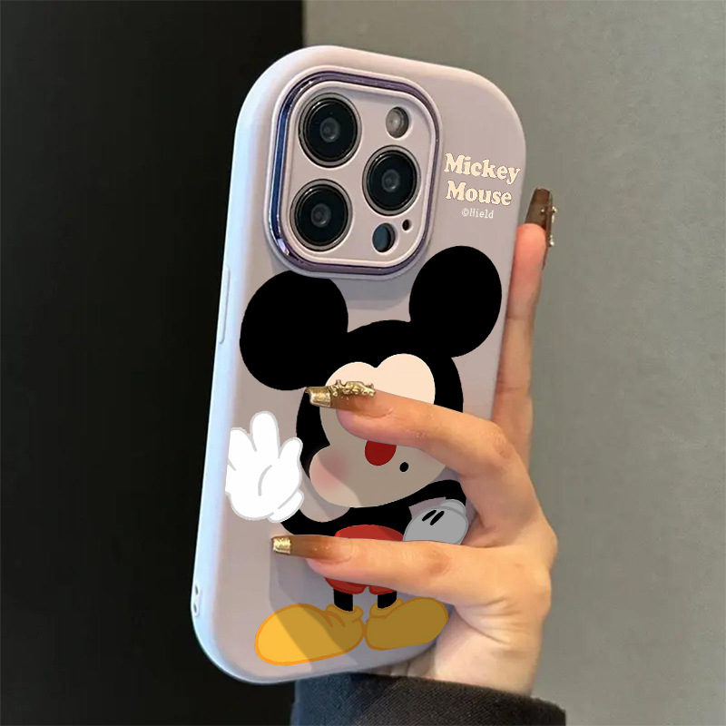 Say Hello Mickey silikonska zaštitna maska za iPhone 13/14/15/16 – prozirna
