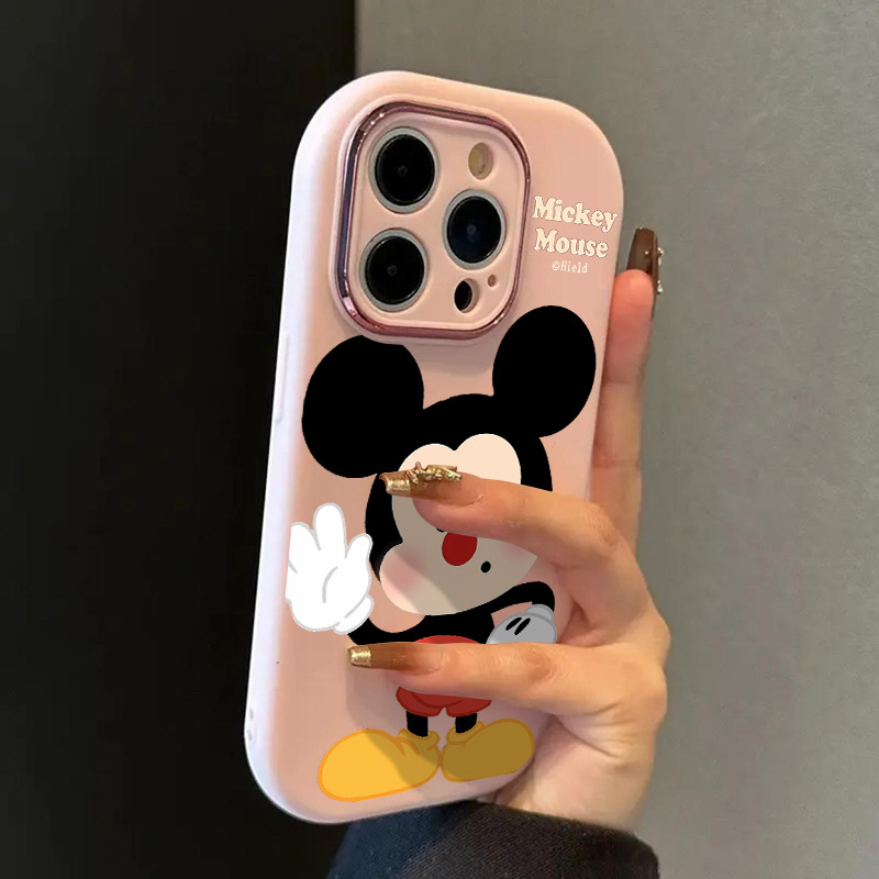 Say Hello Mickey silikonska zaštitna maska za iPhone 13/14/15/16 – prozirna
