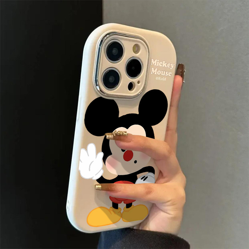 Say Hello Mickey silikonska zaštitna maska za iPhone 13/14/15/16 – prozirna