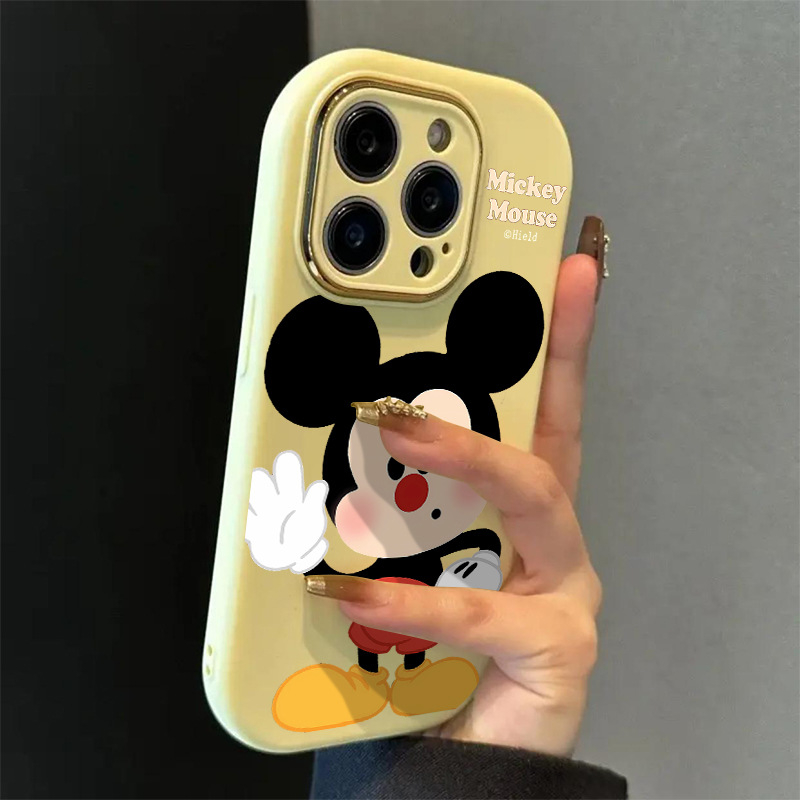 Say Hello Mickey silikonska zaštitna maska za iPhone 13/14/15/16 – prozirna