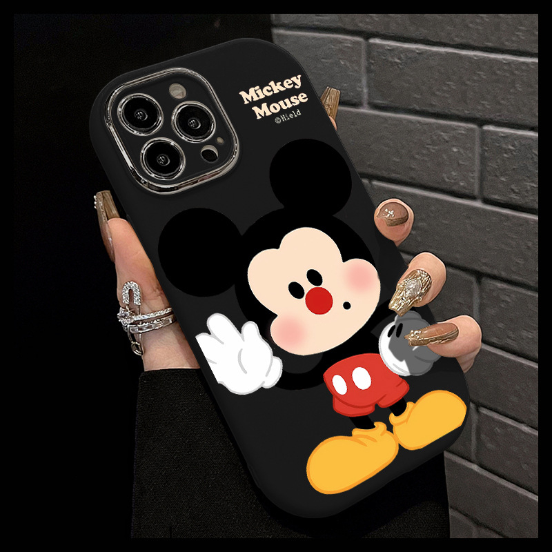 Say Hello Mickey silikonska zaštitna maska za iPhone 13/14/15/16 – prozirna