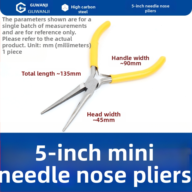 ihlové kliešte, mini, 5 palcov, pre elektrikárov, odizolovanie vodičov, viacúčelové kliešte s ohnutým nosom, kliešte na šperky