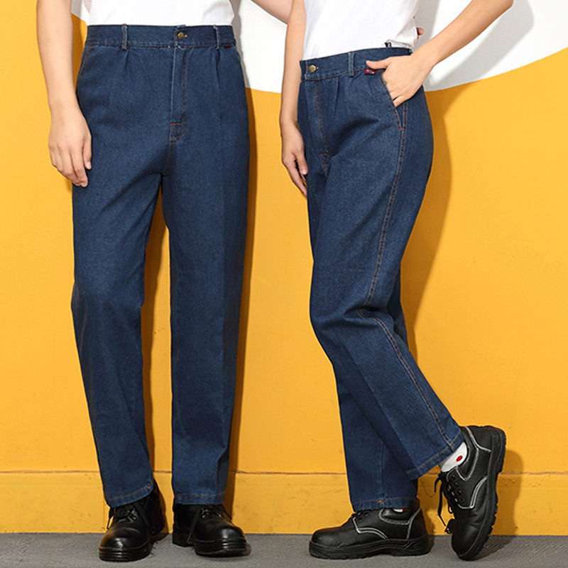 Set radne odjeće s dugim rukavima od opranog denima, zaštita od iskri pri zavarivanju, izdržljivo denim odijelo, dvodijelni set