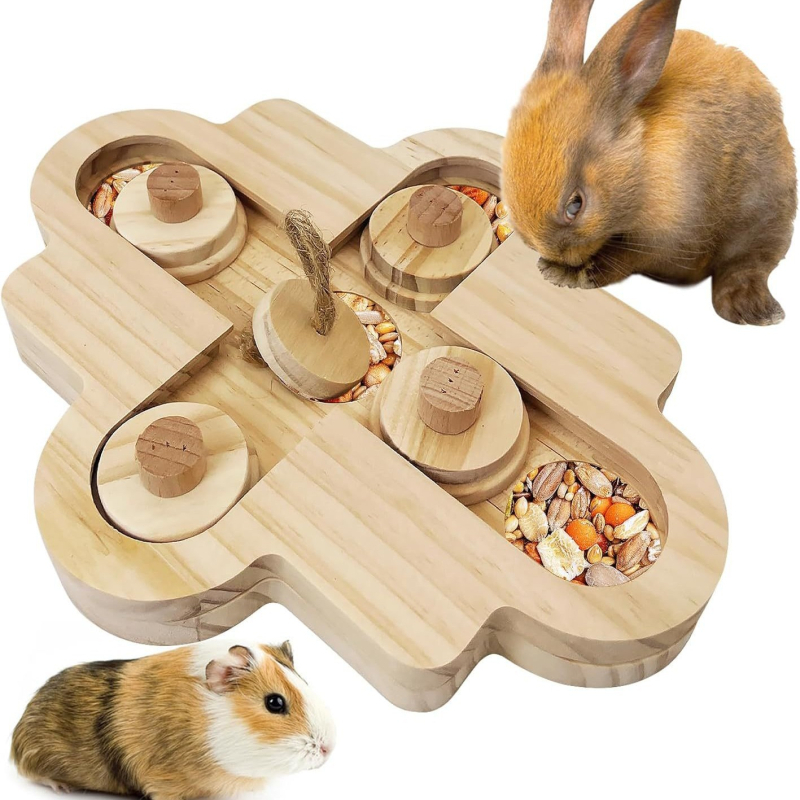 Drvena tacna za traženje hrane za zlatne hamstere, igračka za kavez hamstera, mali hranilnik