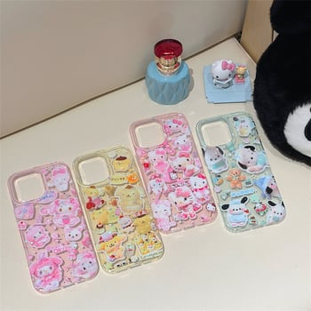 Tinoya TPU maska za iPhone 11/12/13/14 Pro/Max sa Sanrio Cartoon Glitter — Cjeloviti ekran, Zaštita od pada