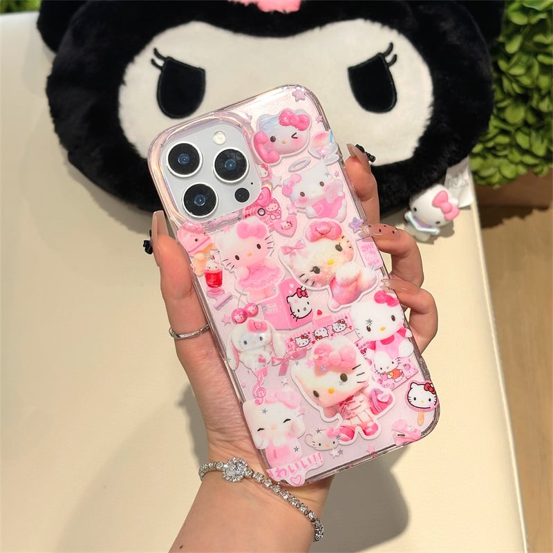 Tinoya TPU maska za iPhone 11/12/13/14 Pro/Max sa Sanrio Cartoon Glitter — Cjeloviti ekran, Zaštita od pada