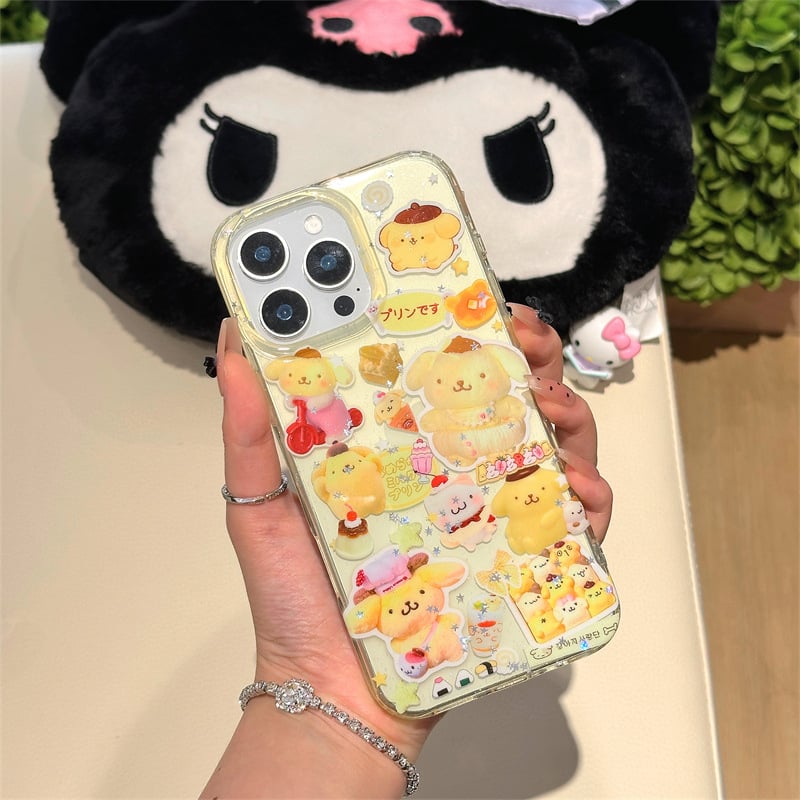 Tinoya TPU maska za iPhone 11/12/13/14 Pro/Max sa Sanrio Cartoon Glitter — Cjeloviti ekran, Zaštita od pada