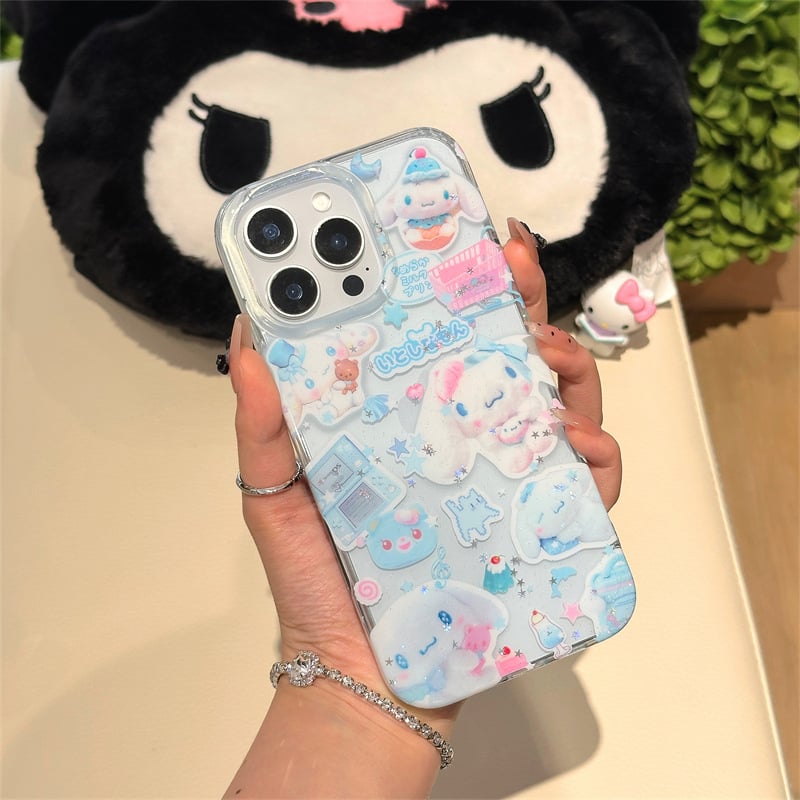 Tinoya TPU maska za iPhone 11/12/13/14 Pro/Max sa Sanrio Cartoon Glitter — Cjeloviti ekran, Zaštita od pada
