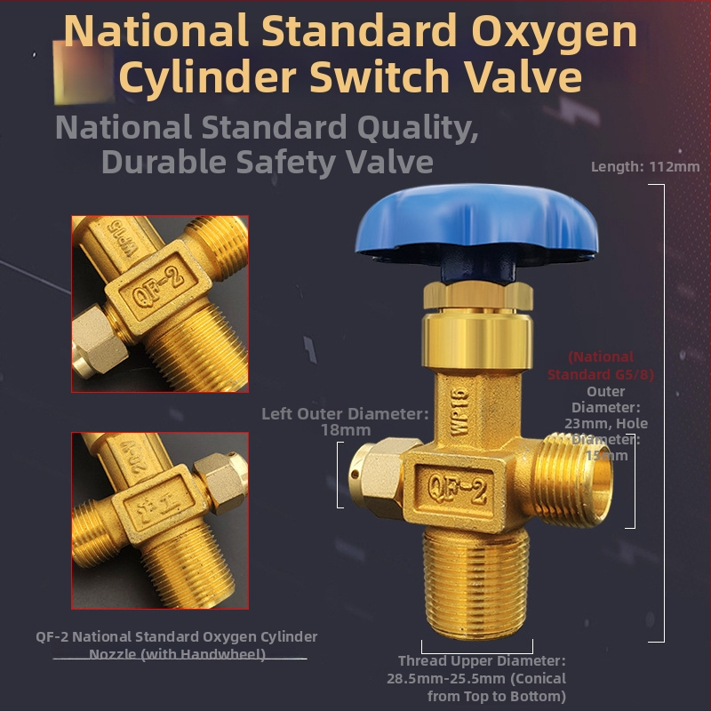 Ventil oxigénového valca QF-2 s hlavou ventilu WP-15 pre fľaše 4–40 L, argónový valec