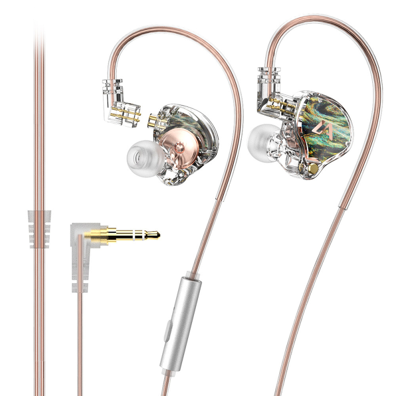 Lafitear LM3 žičane slušalice s zamjenjivim kabelom, dinamički drajver, 3D panel, Hi-Fi za mobilne igre i glazbu