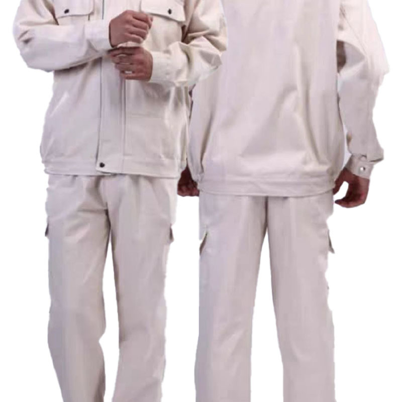 Set radne odjeće od 100% pamuka, boje ivory, unisex, s dugim rukavima, za zavarivanje i brušenje, zaštita od iskri