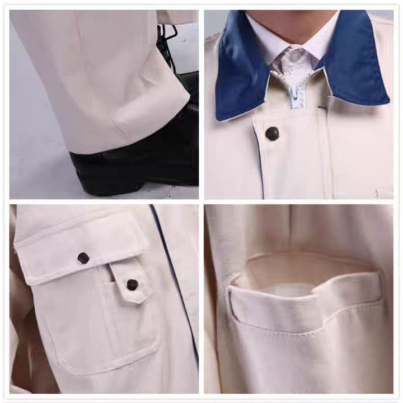 Set radne odjeće od 100% pamuka, boje ivory, unisex, s dugim rukavima, za zavarivanje i brušenje, zaštita od iskri