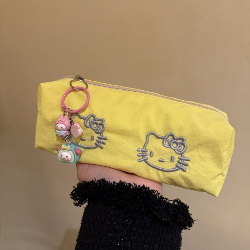 Geantă de machiaj în stil japonez, cu ilustrații desen animate, spațiu mare, ideală pentru papetărie și pixuri pentru elevi