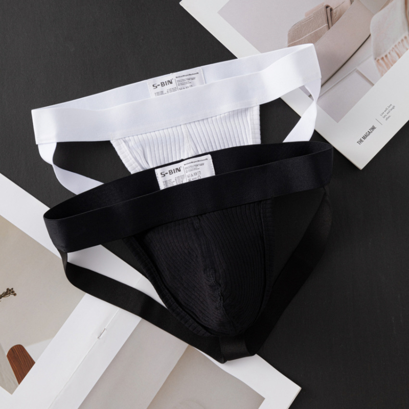 Muški dvostruki pamukasti thong bikini, s U-oblikom podizanja, prozračan